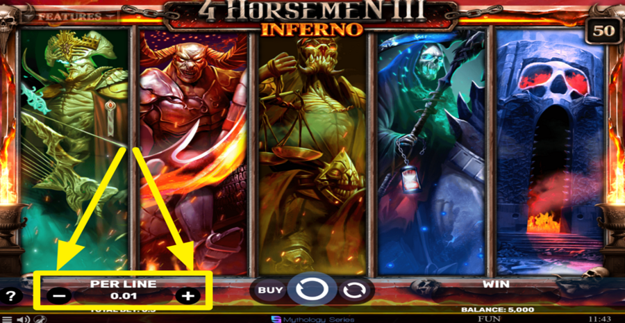 4 Horsemen Iii Inferno Adjust Bet