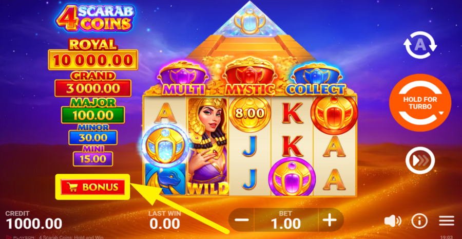 4 Scarab Coins Buy Bonus