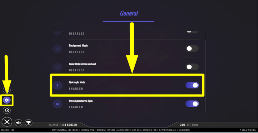 4 Wild Riches Turbo Feature
