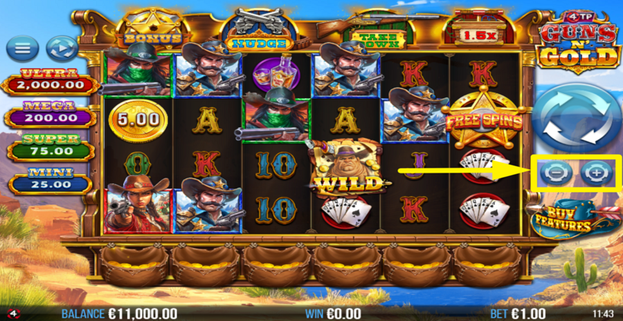 4tp Guns N Gold Adjust Bet