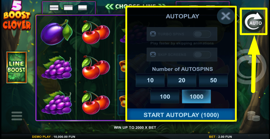 5 Boost Clover Autoplay Feature