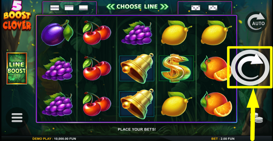 5 Boost Clover Spin Button
