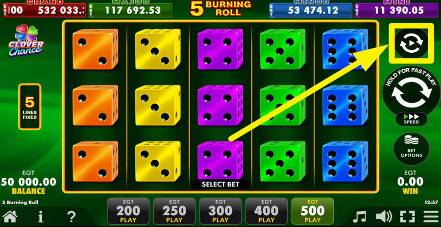 5 Burning Roll Dice Clover Chance Autoplay