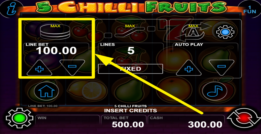 5 Chilli Fruits Adjust Line Bet
