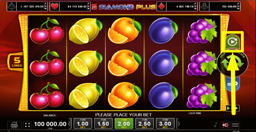 5 Diamond Plus Autoplay Feature
