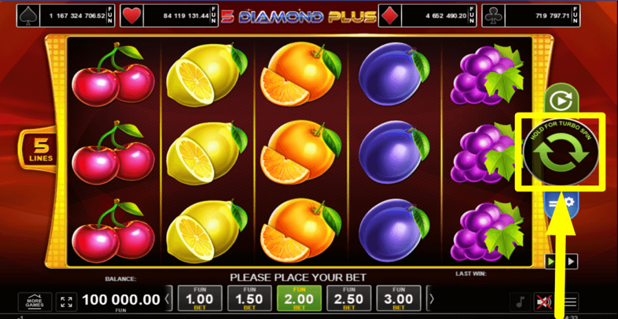 5 Diamond Plus Spin Button
