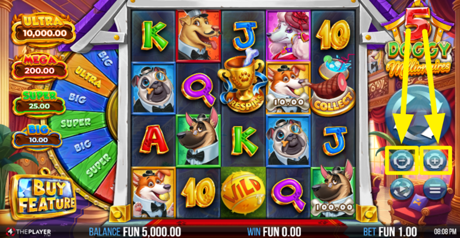 5 Doggy Millionaires Adjust Bet