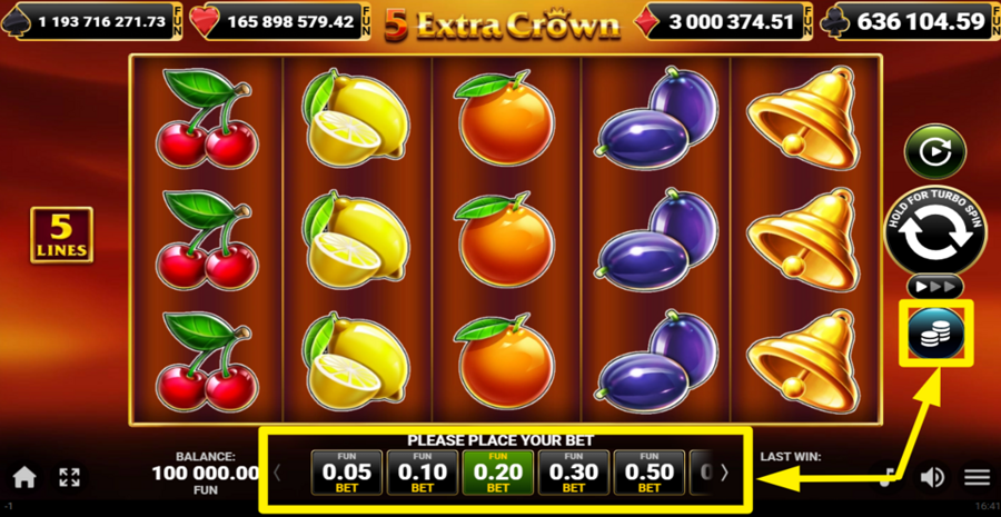 5 Extra Crown Adjust Bet