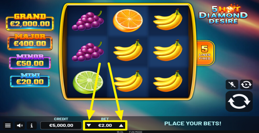 5 Hot Diamond Desire Adjust Bet