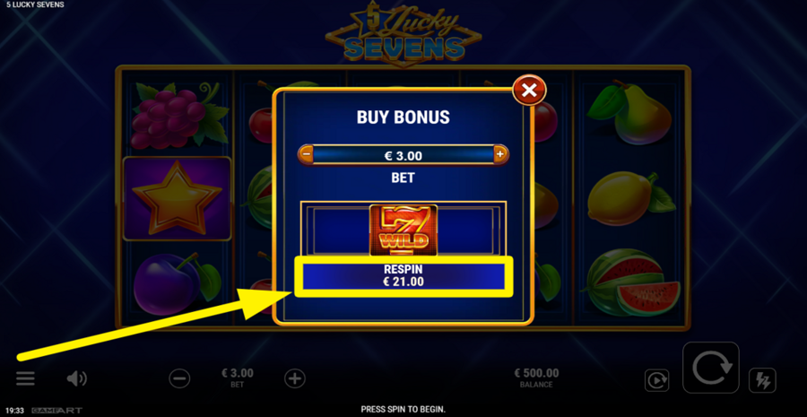 5 Lucky Sevens Buy Bonus