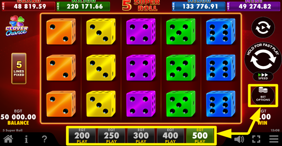 5 Super Roll Adjust Bet