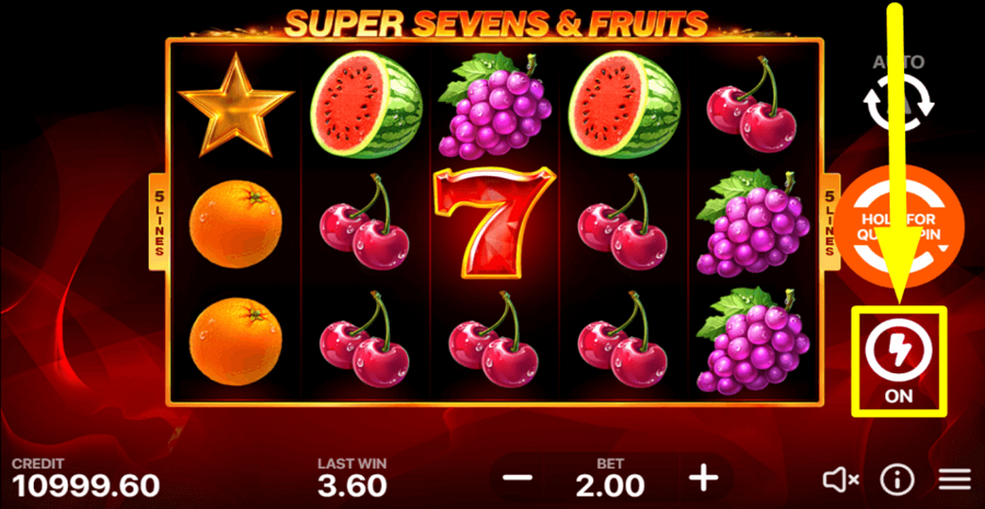 5 Super Sevens And Fruits Turbo Feature