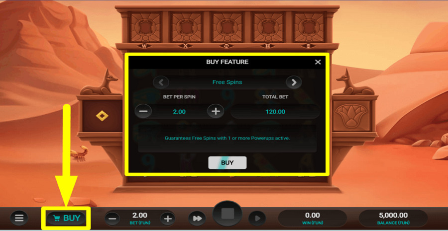 5 Tombs Of Fortune Buy Feature