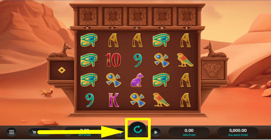 5 Tombs Of Fortune Spin Button