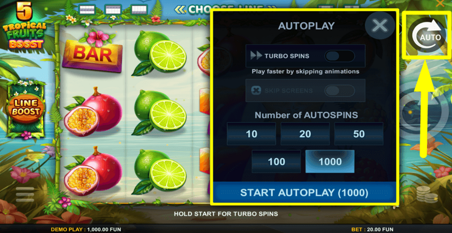 5 Tropical Fruits Boost Autoplay Feature