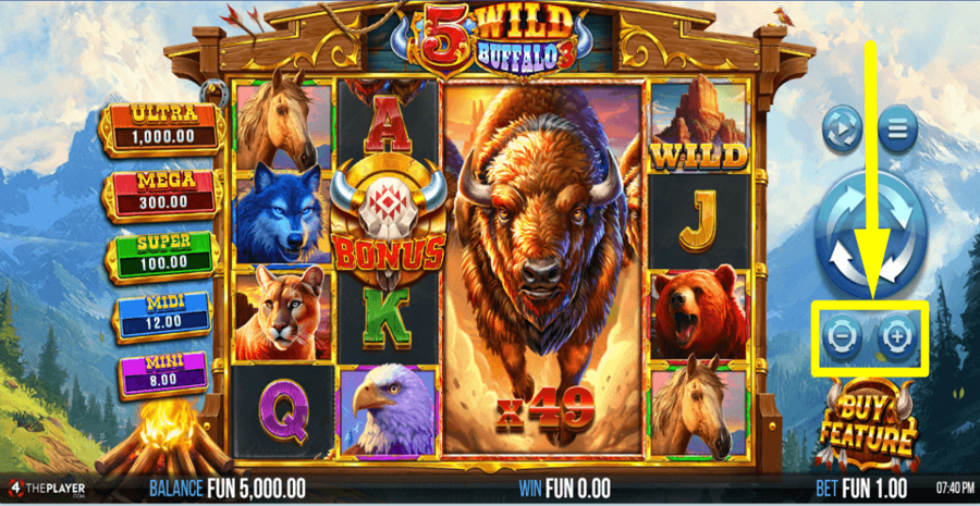 5 Wild Buffalo 3 Bet Value