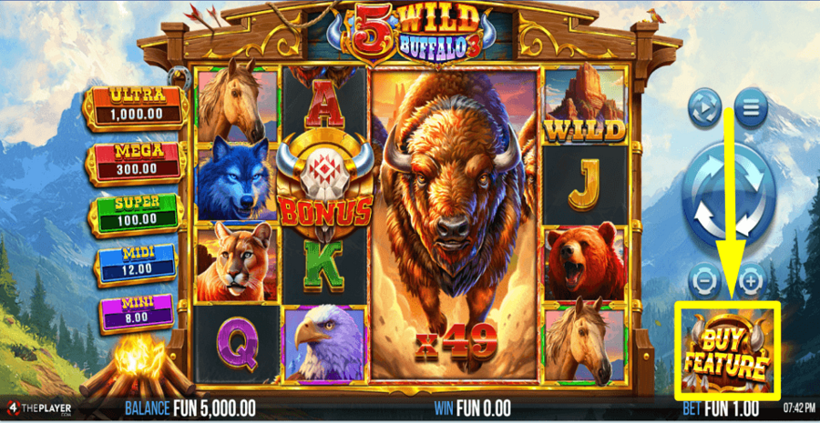 5 Wild Buffalo 3 Buy Feature