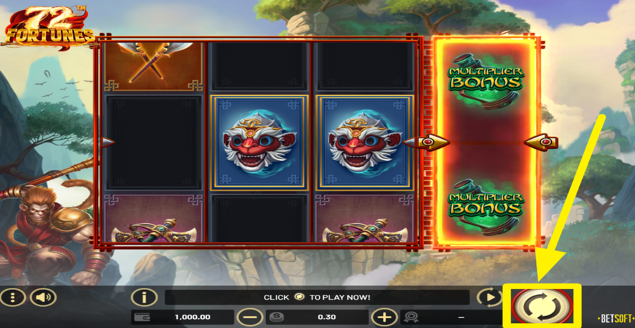 72 Fortunes Spin Button