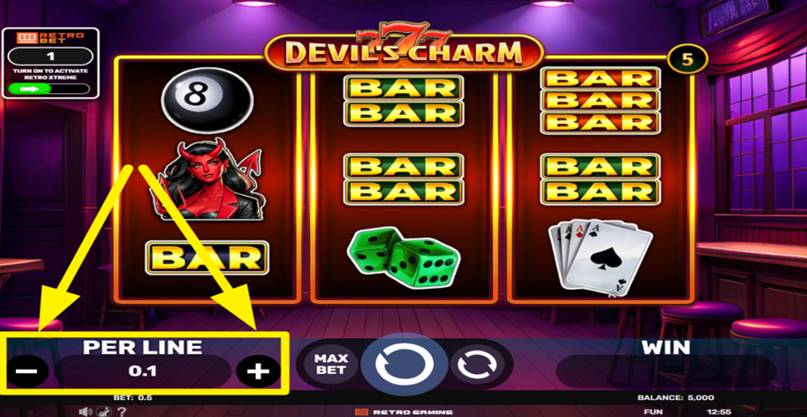 777 Devils Charm Adjust Bet Per Line