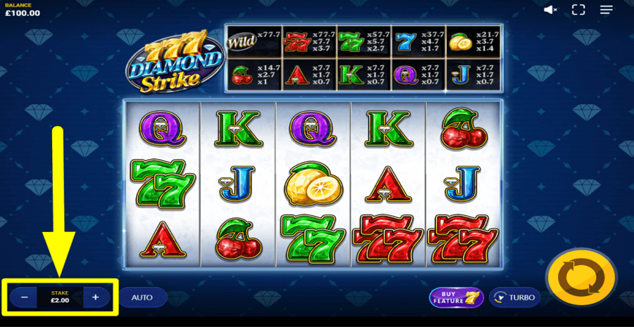 777 Diamond Strike Bet Value