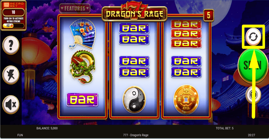 777 Dragons Rage Autoplay Feature