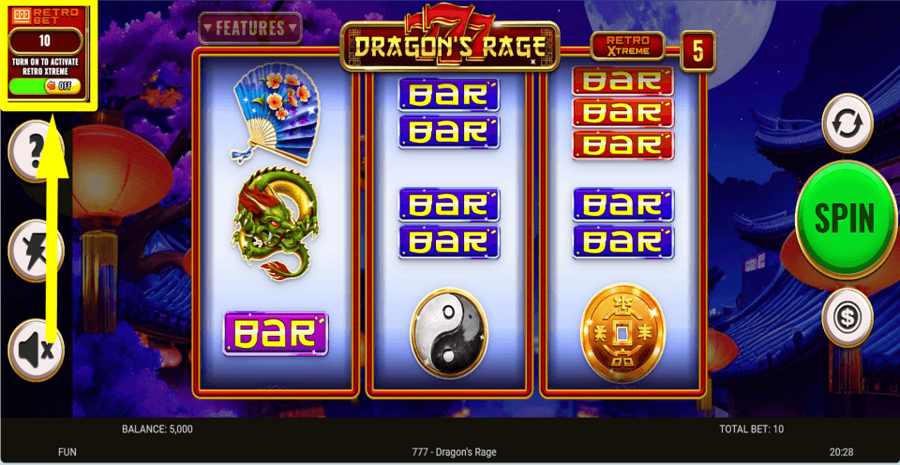 777 Dragons Rage Retro Xtreme Feature