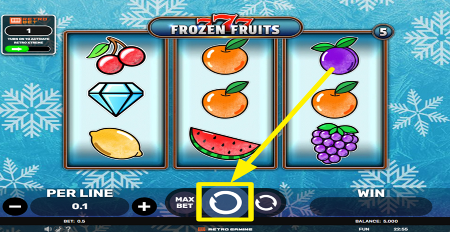 777 Frozen Fruits Spin Button