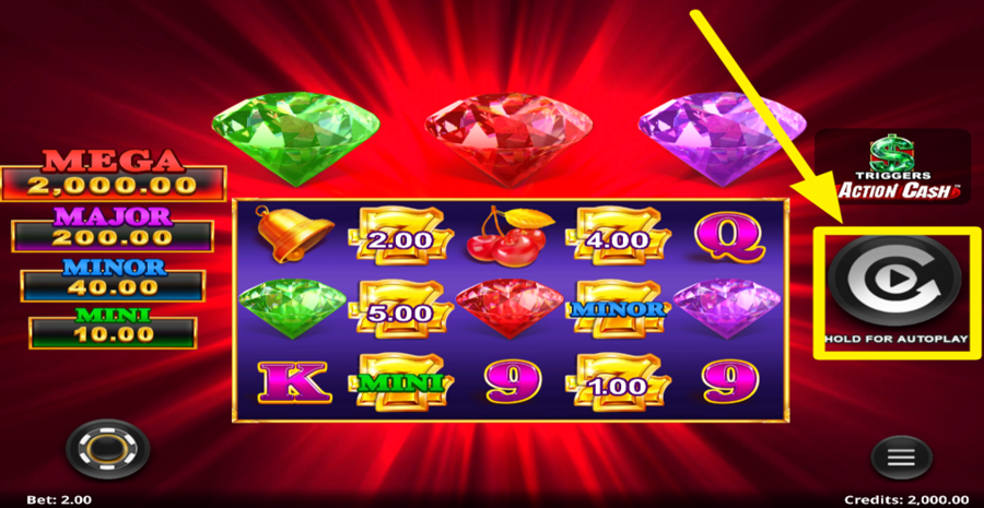 777 Gold Action Cash Spin Button