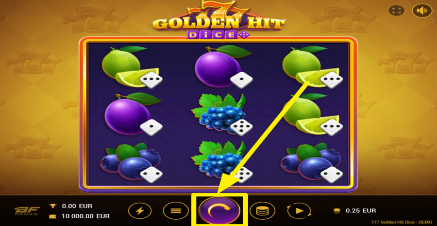 777 Golden Hit Dice Spin
