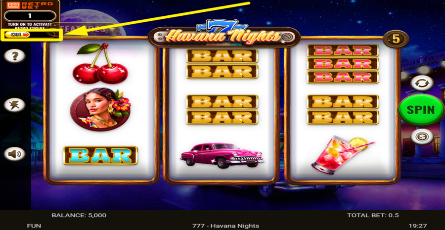 777 Havana Nights Retro Bet