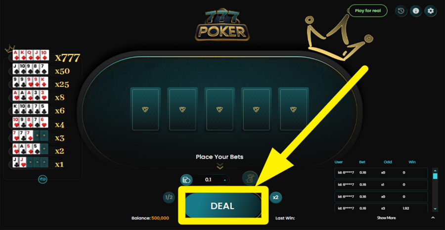 777 Poker Deal