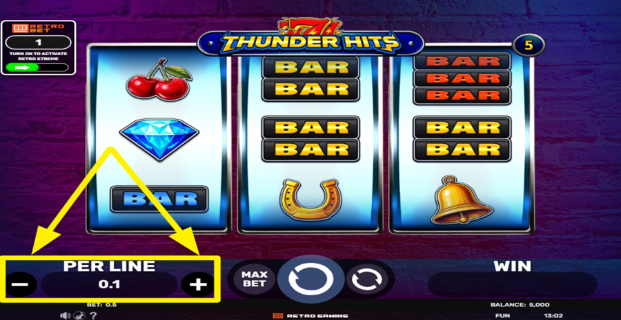 777 Thunder Hits Adjust Bet