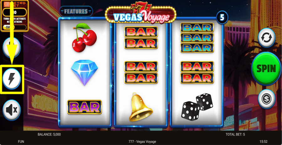777 Vegas Voyage Turbo Feature
