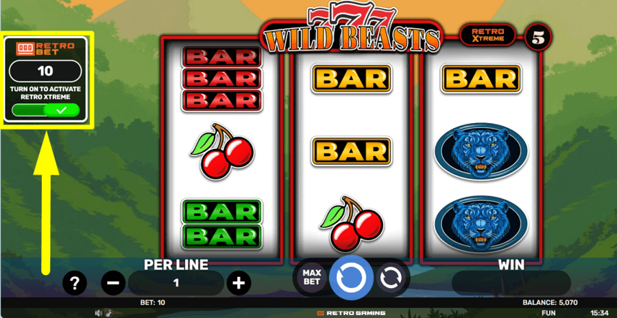 777 Wild Beasts Retro Xtreme Feature