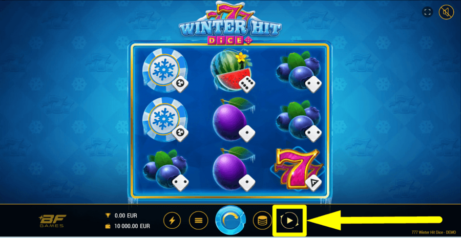 777 Winter Hit Dice Autoplay Feature