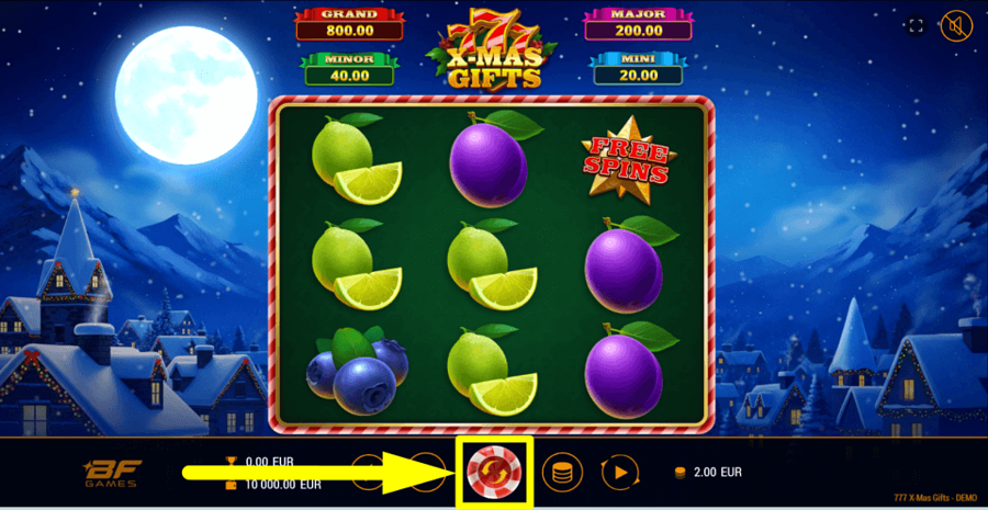 777 Xmas Gifts Spin Button