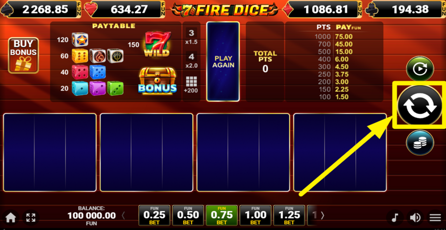 7 Fire Dice Spin