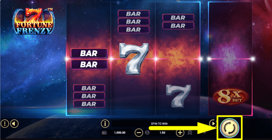 7 Fortune Frenzy Spin Button