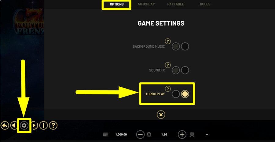 7 Fortune Frenzy Turbo Play Feature