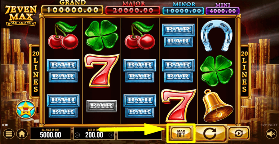 7even Max Max Bet Button