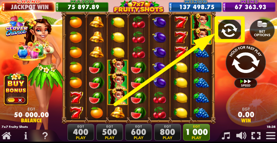 7x7 Fruity Shots Clover Chance Autoplay