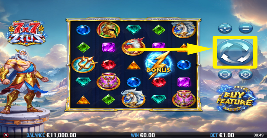 7x7 Zeus Spin Button