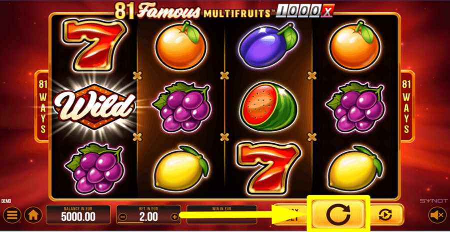 81 Famous Multifruits 1000 Spin Button