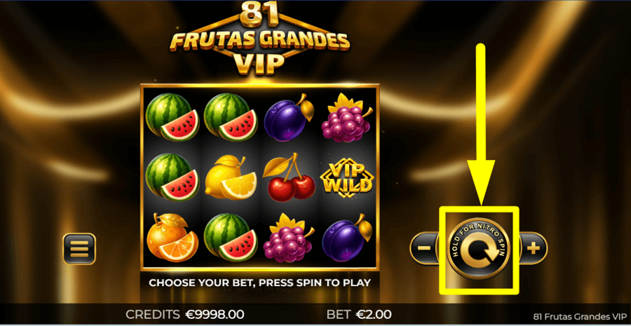 81 Frutas Grandes Vip Spin Button
