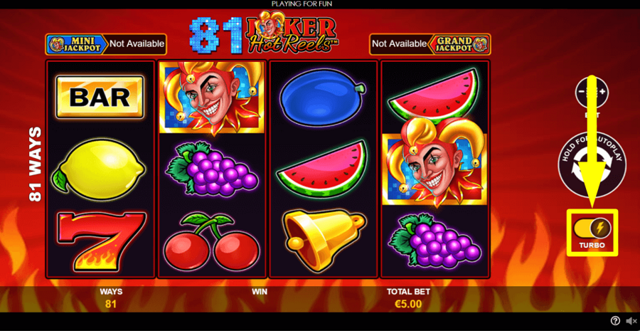 81 Joker Hot Reels Turbo Feature