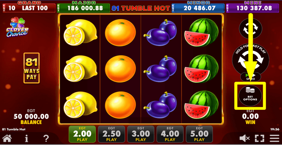 81 Tumble Hot Clover Chance Bet Value