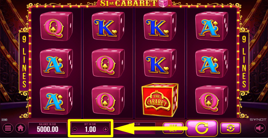 81st Cabaret Dice Bet Value