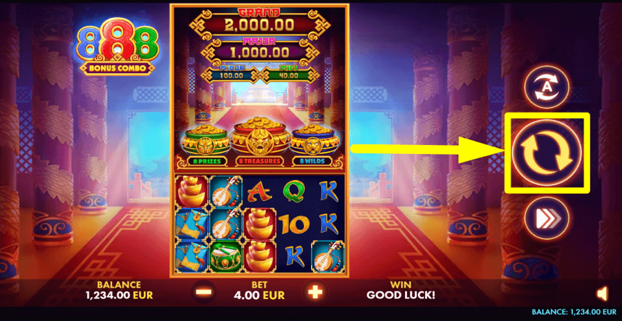888 Bonus Combo Spin Button