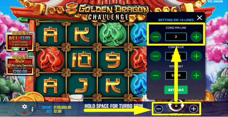 8 Golden Dragon Challenge Bet Value