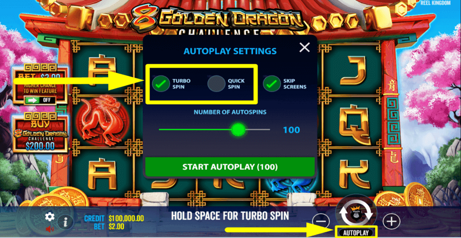 8 Golden Dragon Challenge Fast Play Feature